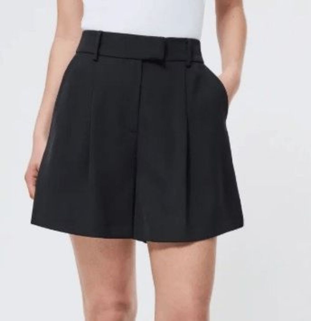 French Connection Women's Size 14 Black Harry Suiting Wide Leg Shorts